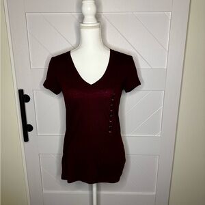 Victoria's Secret Deep Red V-Neck Tee